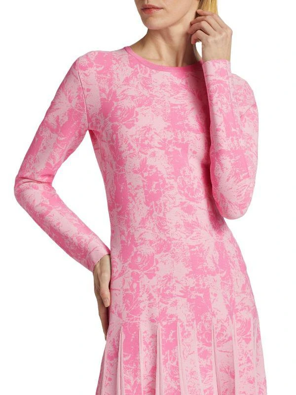 商品LELA ROSE|Knitted Jacquard Knee-Length Dress,价格¥3844,第4张图片详细描述