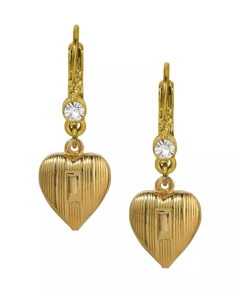 商品2028|Crystal Accent Heart Drop Earrings,价格¥192,第2张图片详细描述