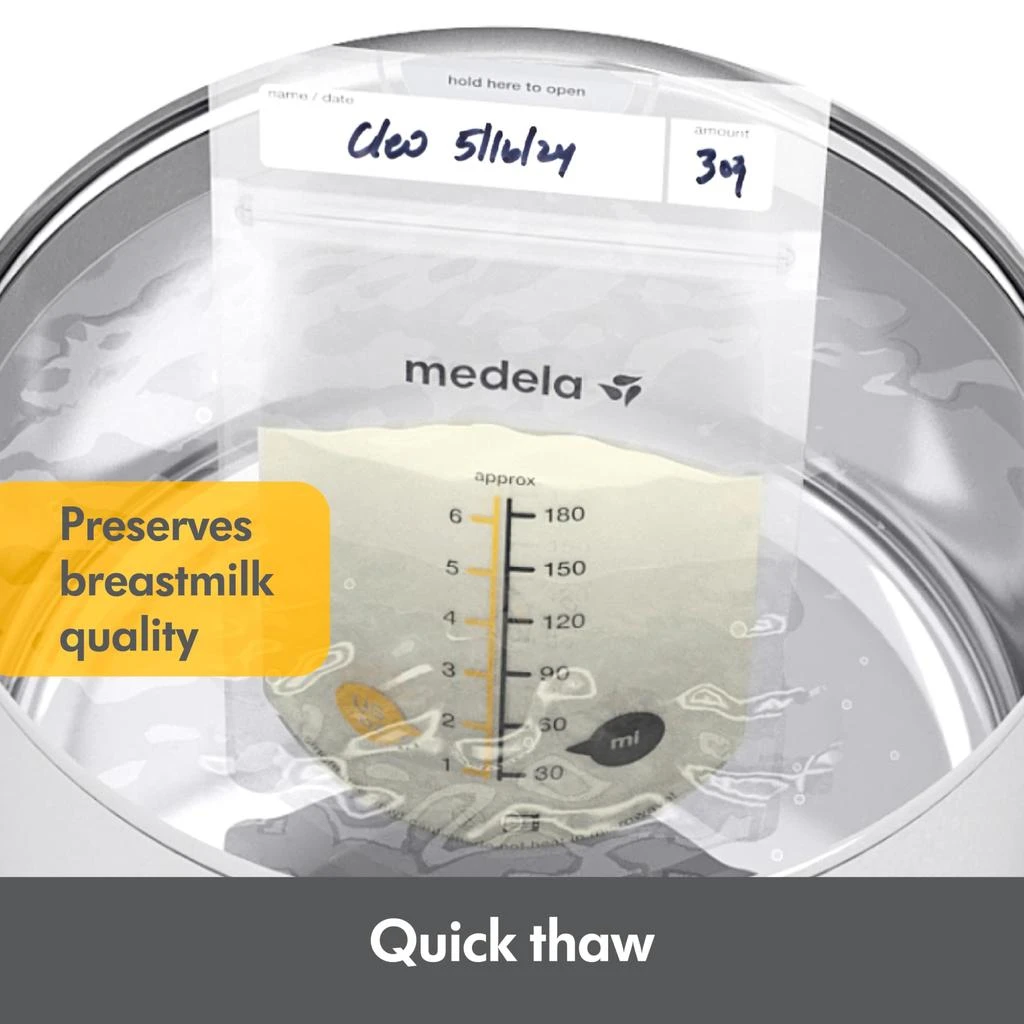商品Medela|Medela Breast Milk Storage Bags, 100 Count, Ready to Use Breastmilk Bags for Breastfeeding, Self Standing Bag, Space Saving Flat Profile, Hygienically Pre-Sealed, White, 6 Ounce,价格¥141,第3张图片详细描述