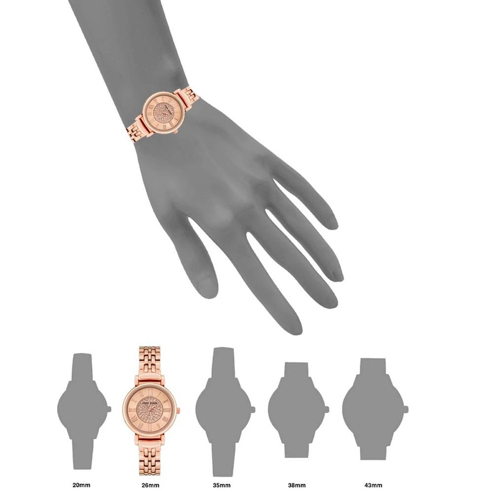 商品Anne Klein|Women's Premium Crystal Accented Rose Gold-tone Bracelet Watch,价格¥254,第4张图片详细描述