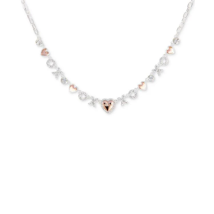 商品GUESS|Two-Tone Crystal, XO & Heart Necklace,价格¥169,第2张图片详细描述