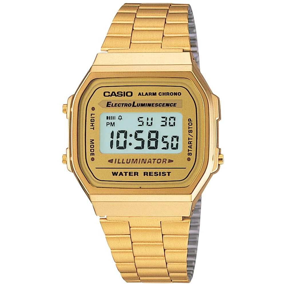 商品Casio|Men's Digital Vintage Gold-Tone Stainless Steel Bracelet Watch 39x39mm A168WG-9MV,价格¥525,第1张图片