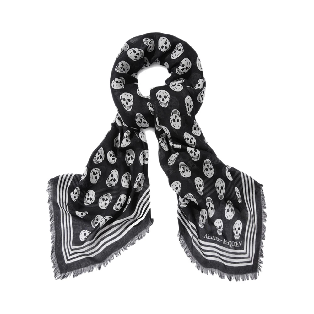 商品Alexander McQueen|ALEXANDER MCQUEEN 拼色女士围巾 590934-3418Q-1078,价格¥812,第1张图片