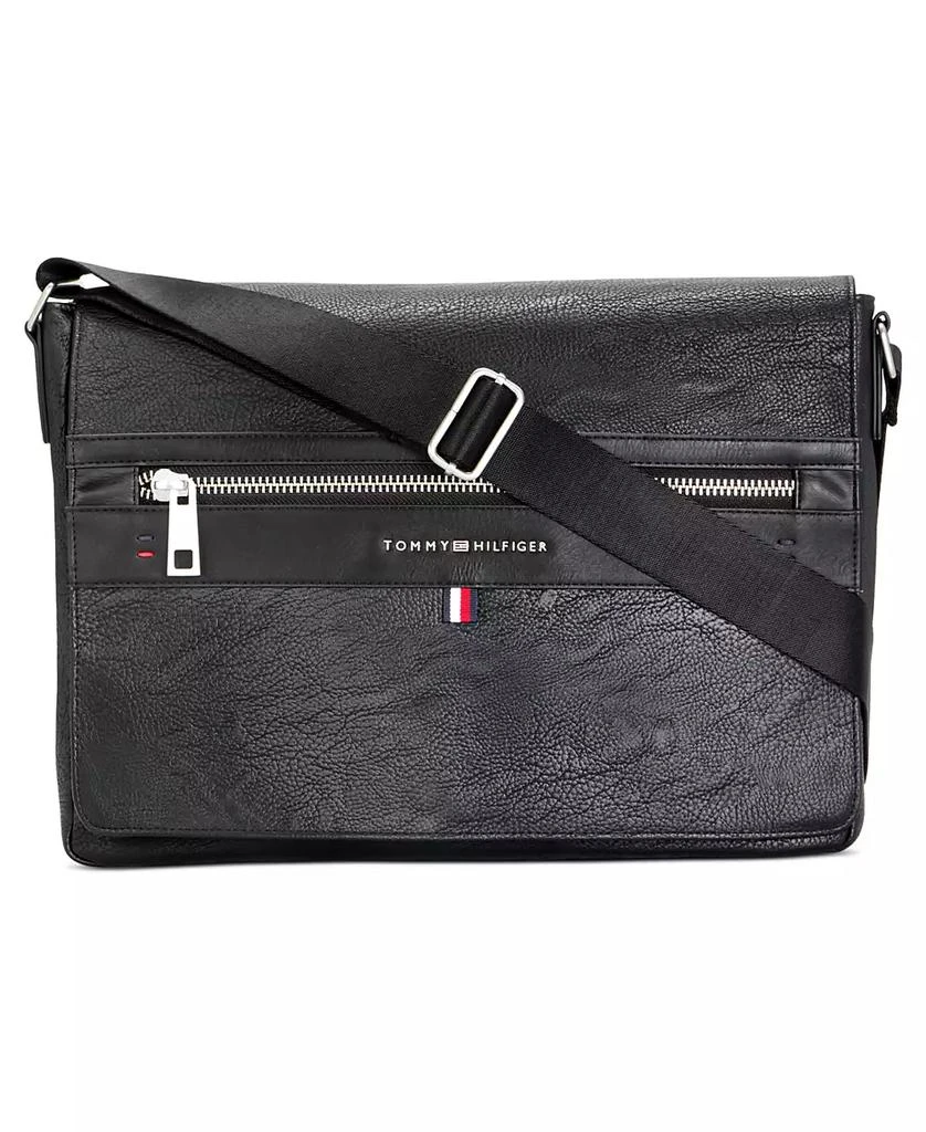 商品Tommy Hilfiger|Men's Pebble Faux-Leather Leo Messenger Bag,价格¥1130,第1张图片