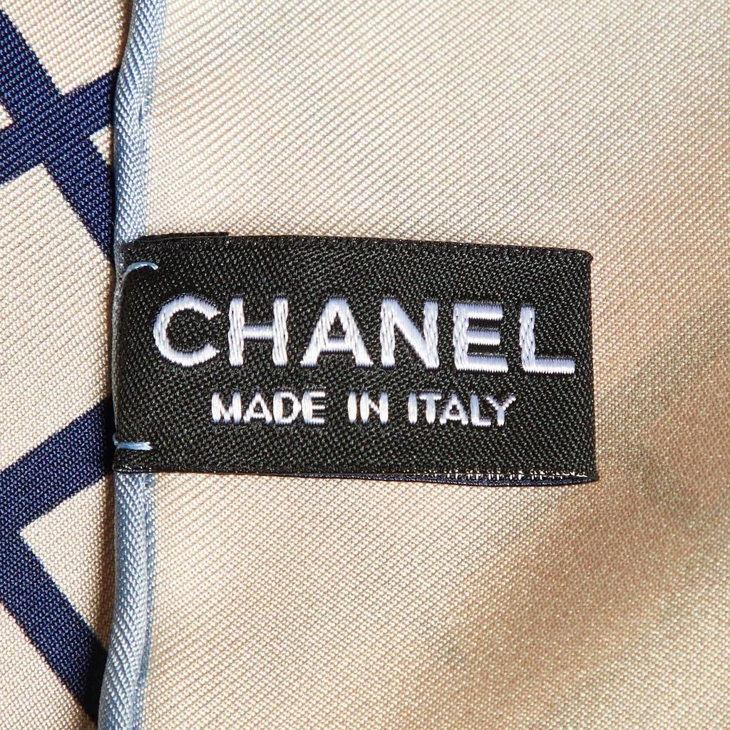 商品[二手商品] Chanel|Chanel Beige Luggage Print Silk Square Scarf,价格¥2050,第4张图片详细描述