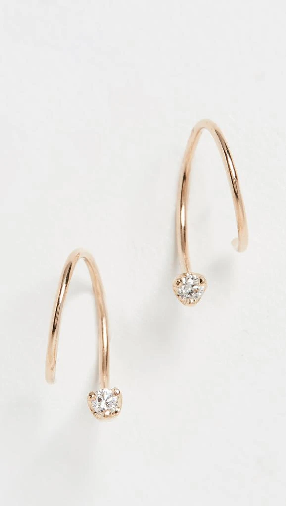 商品Zoe Chicco|14k 金加长涡纹贴耳耳环,价格¥3310,第1张图片