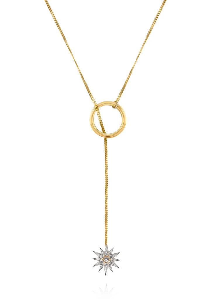 商品APPLES & FIGS|24k gold-plated sterling silver celestial star hoop long necklace,价格¥2943,第1张图片