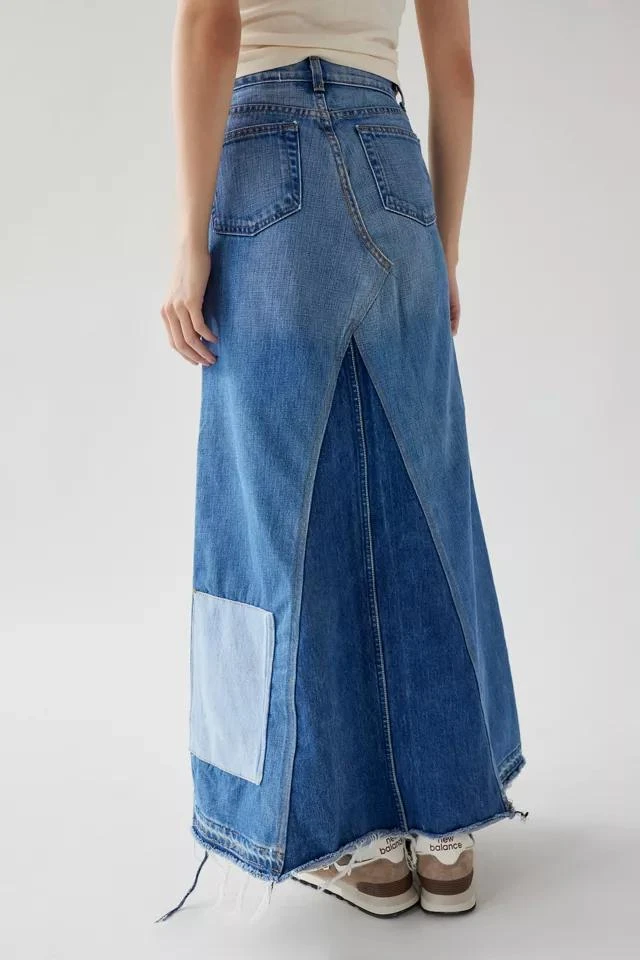 商品Urban Renewal|Urban Renewal Remade Pieced Denim Maxi Skirt,价格¥228,第2张图片详细描述