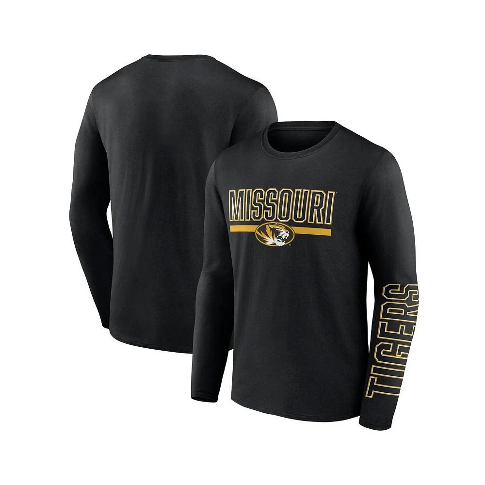 商品Fanatics|Men's Branded Black Missouri Tigers Modern Two-Hit Long Sleeve T-shirt,价格¥265,第1张图片