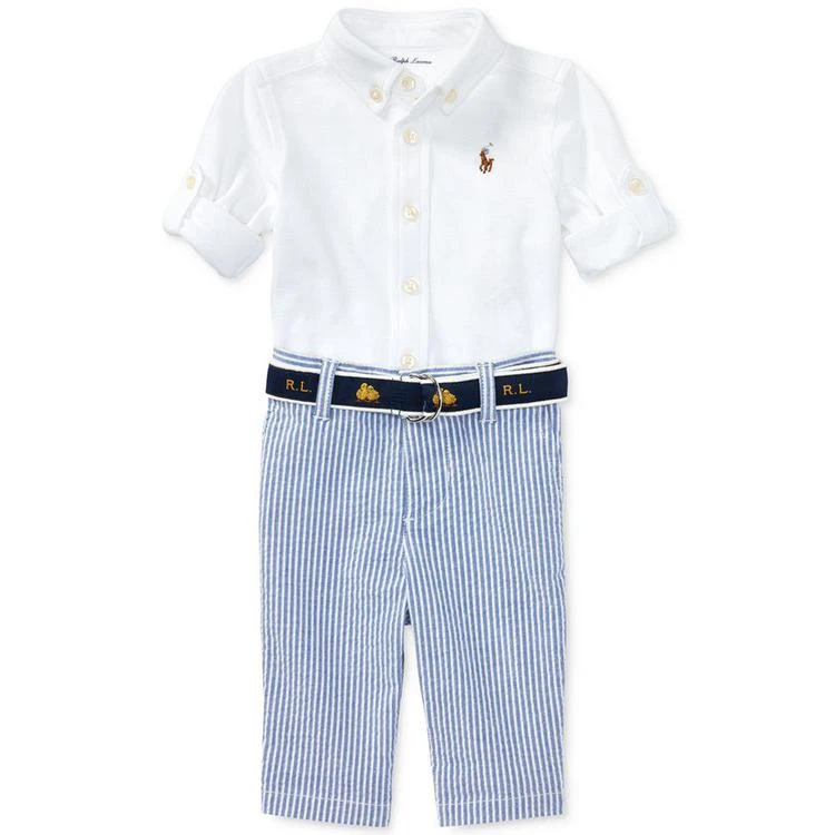 商品Ralph Lauren|Oxford Shirt & Seersucker Pants Set, Baby Boys,价格¥482,第1张图片