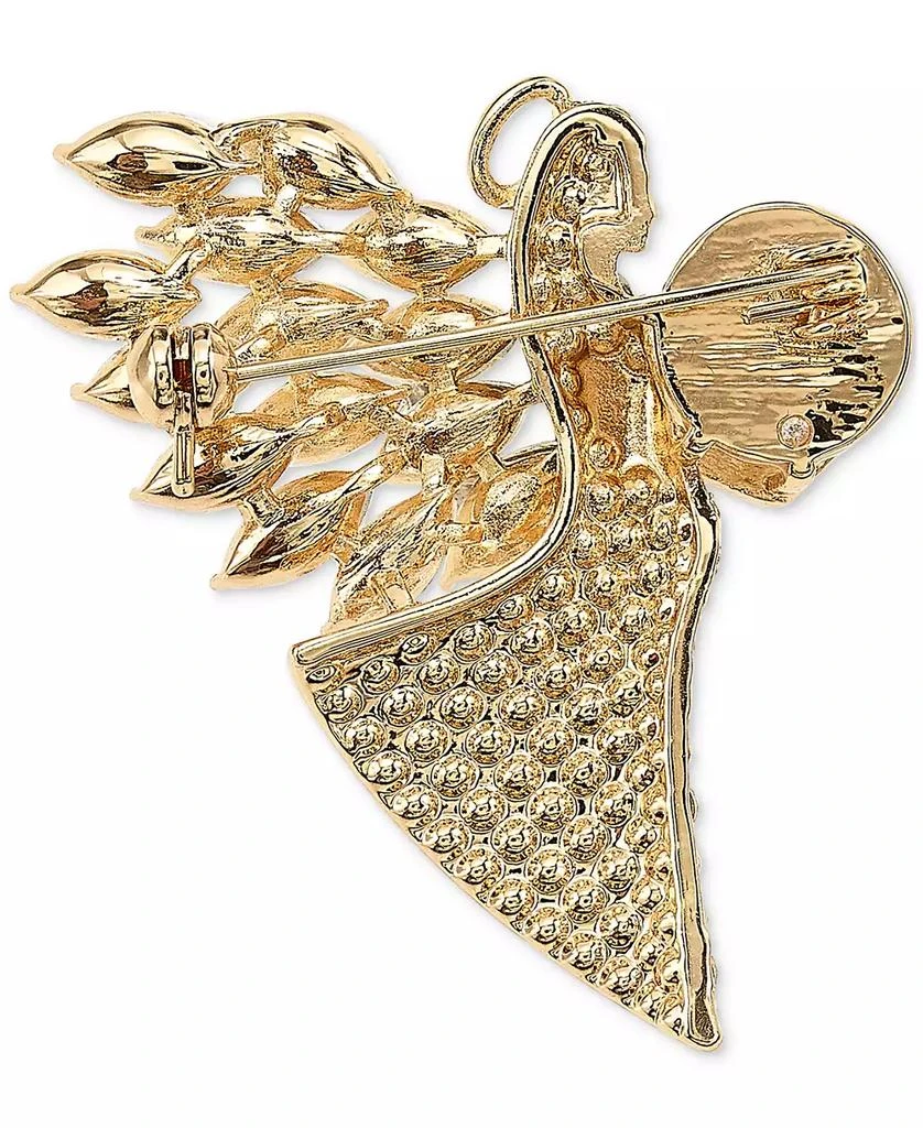 商品Holiday Lane|Gold-Tone Crystal & Imitation Pearl Angel Pin, Created for Macy's,价格¥99,第2张图片详细描述