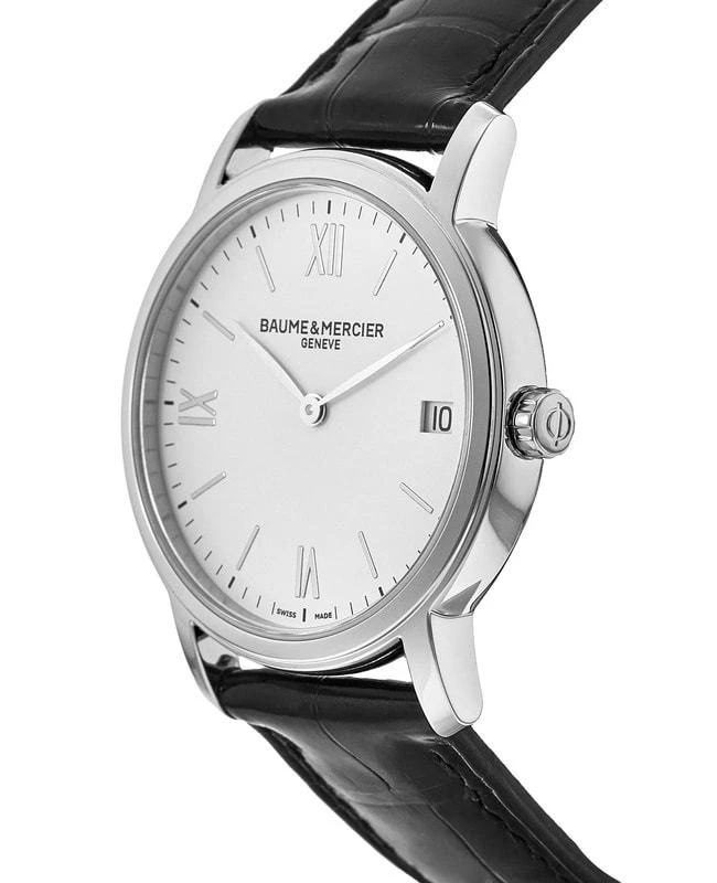 商品Baume & Mercier|Baume & Mercier Classima Quartz Silver Dial Leather  Women's Watch 10148,价格¥4498,第3张图片详细描述