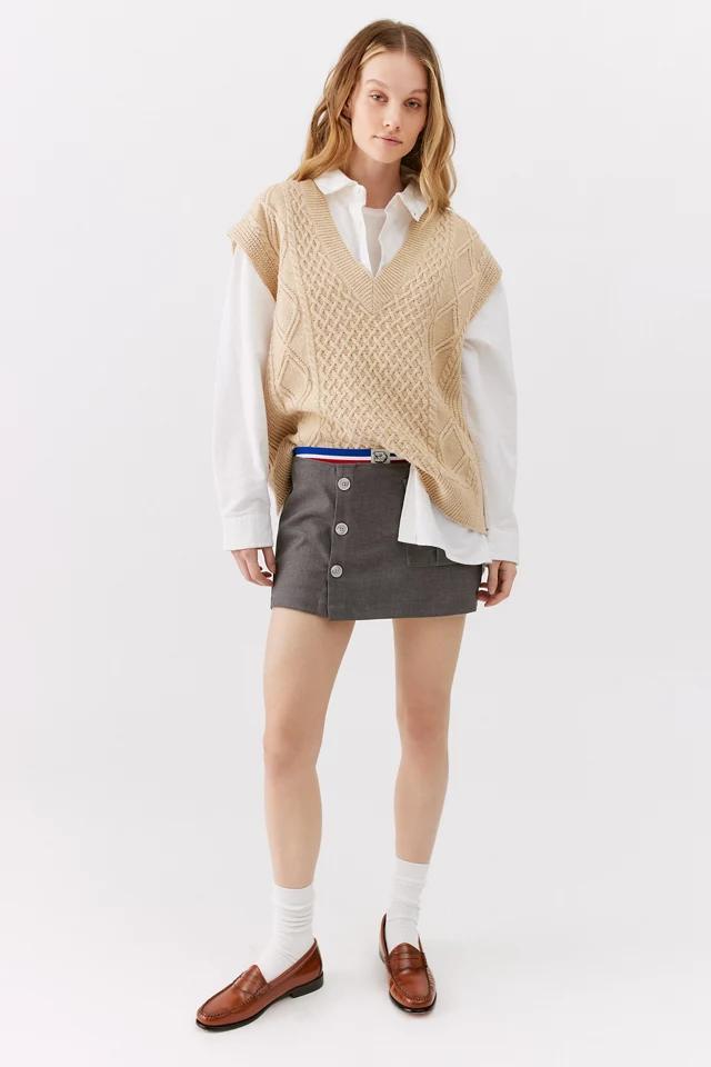 UO Jasmine Plaid Button Mini Skort商品第3张图片规格展示