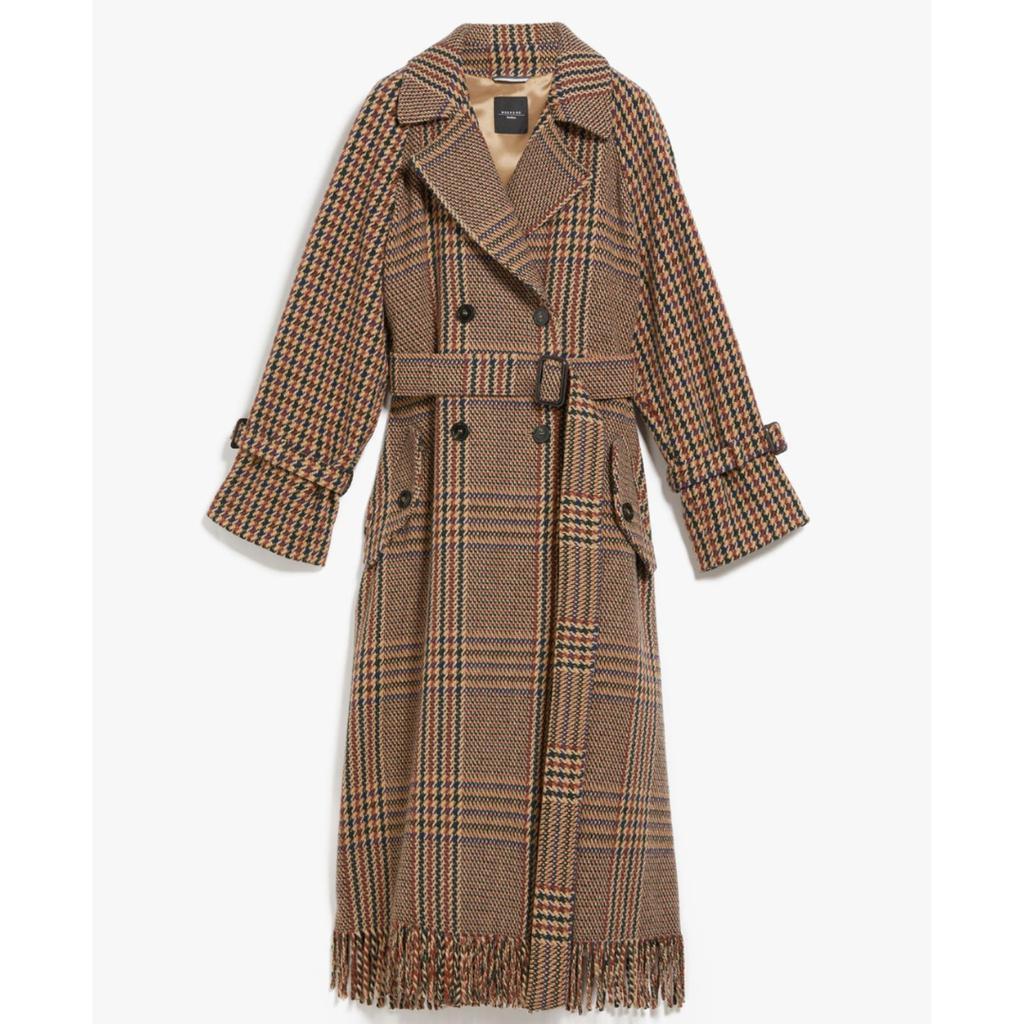 商品Weekend Max Mara|MaxMara Weekend Cartone Belted Check Coat,价格¥6608,第1张图片