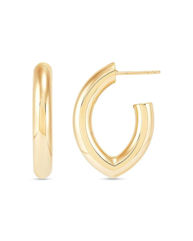 商品Alberto Amati|14K Yellow Gold Polished Navette Hoop Earrings,价格¥4425,第1张图片详细描述