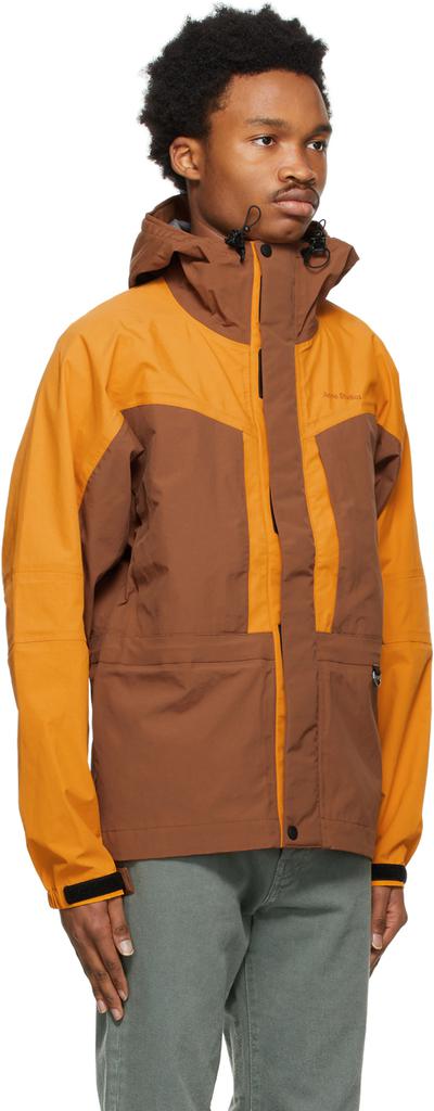 Brown & Orange Color Block Jacket商品第2张图片规格展示