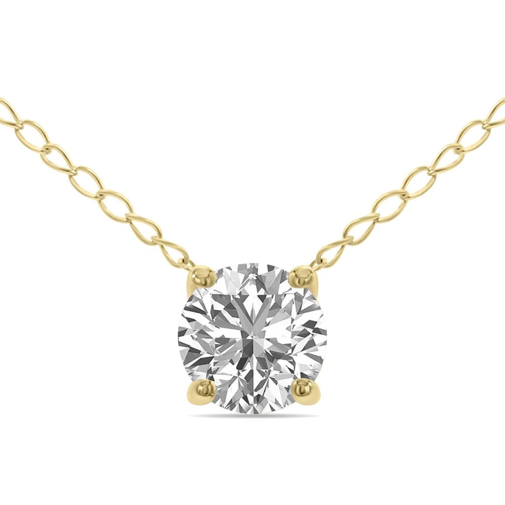 商品SSELECTS|Lab Grown 1/2 Carat Floating Round Diamond Solitaire Pendant In 14k Yellow Gold (f-g Color, Vvs1-vvs2 Clarity),价格¥4395,第1张图片