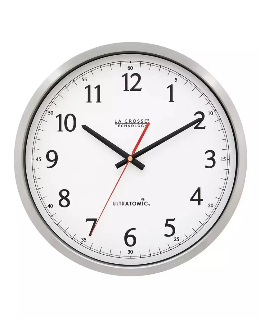 商品La Crosse Technology|14" Ultratomic Analog Stainless Wall Clock,价格¥687,第1张图片