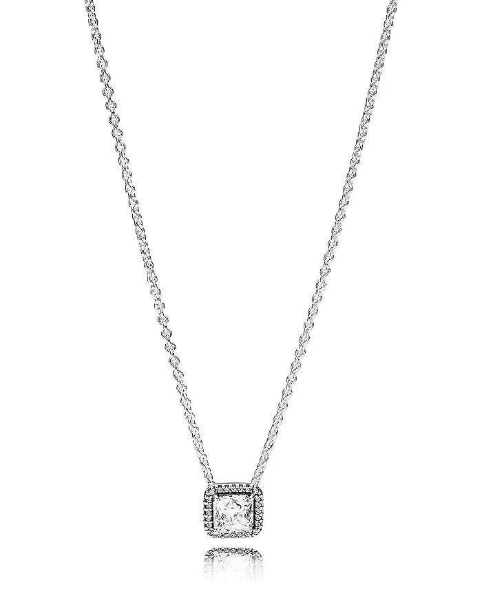 商品PANDORA|Sterling Silver & Cubic Zirconia Timeless Elegance Pendant Necklace,价格¥434,第1张图片