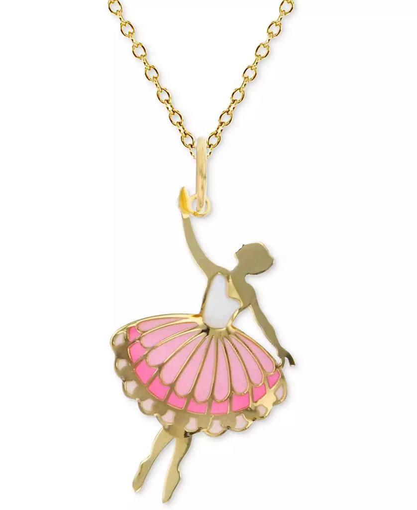 商品Macy's|Enamel Ballerina 18" Pendant Necklace in 14k Gold,价格¥935,第1张图片