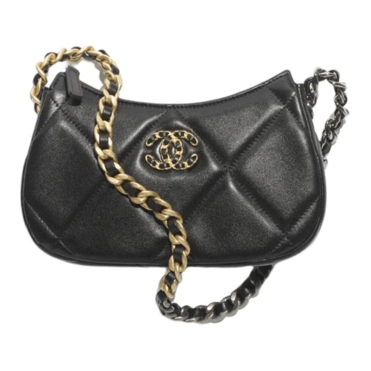 商品[国内直发] Chanel|香奈儿 经典徽标logo 亮色小羊皮 斜挎单肩包 男女同款情侣款 黑色,价格¥34051,第1张图片