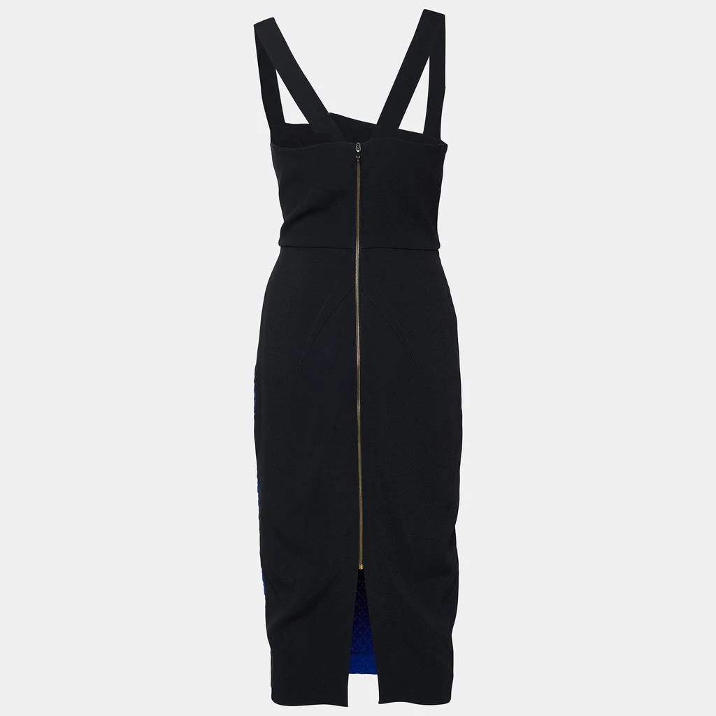 商品[二手商品] ROLAND MOURET|Roland Mouret Black & Blue Puckered Detail Hutton Bodycon Dress M,价格¥1184,第2张图片详细描述