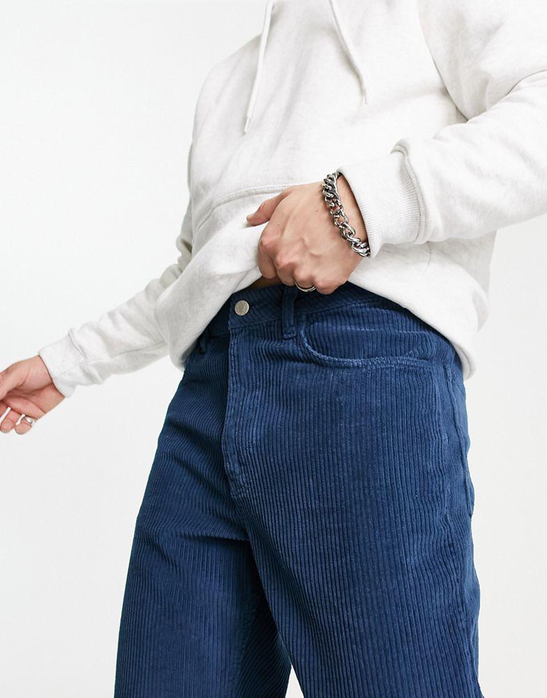 ASOS DESIGN straight jeans in blue corduroy商品第3张图片规格展示
