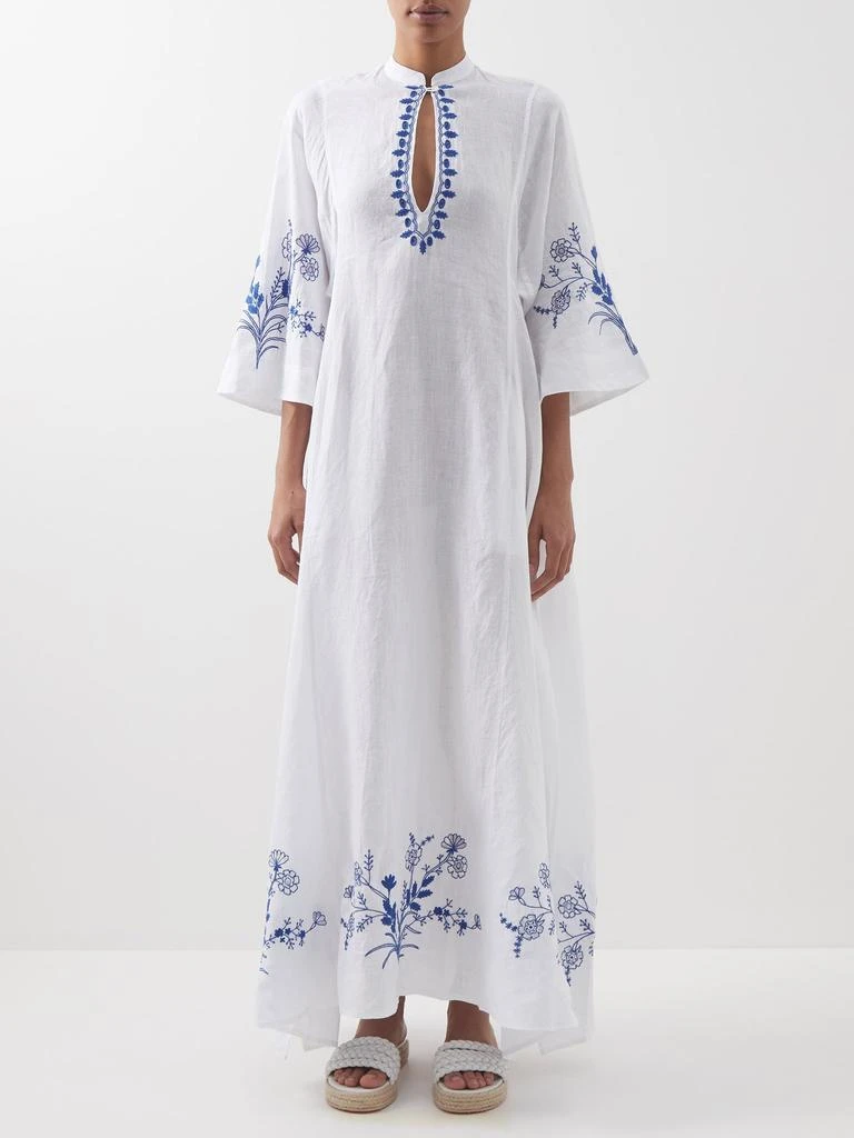 商品Thierry Colson|Rachel embroidered linen kaftan,价格¥1404,第1张图片