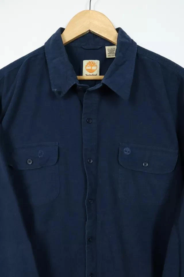 商品Timberland|Vintage Timberland Solid Navy Flannel Button-Down,价格¥385,第2张图片详细描述