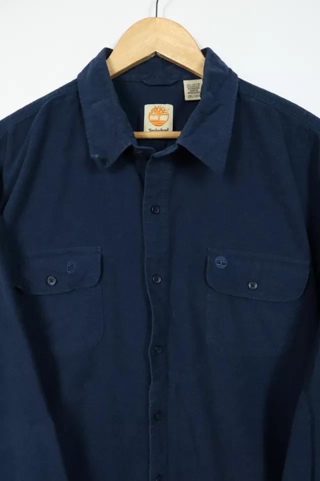 商品Timberland|Vintage Timberland Solid Navy Flannel Button-Down,价格¥506,第4张图片详细描述