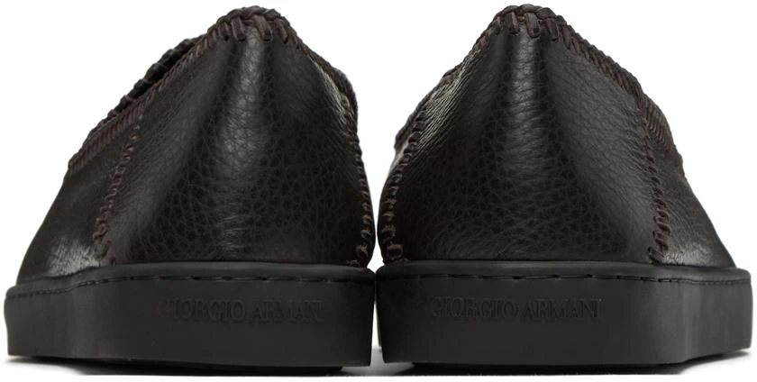 商品Giorgio Armani|Brown Leather Loafers,价格¥3889,第2张图片详细描述