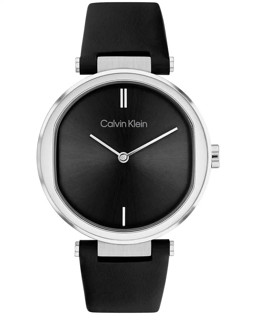 商品Calvin Klein|Women's 2-Hand Black Leather Strap Watch 36mm,价格¥973,第1张图片