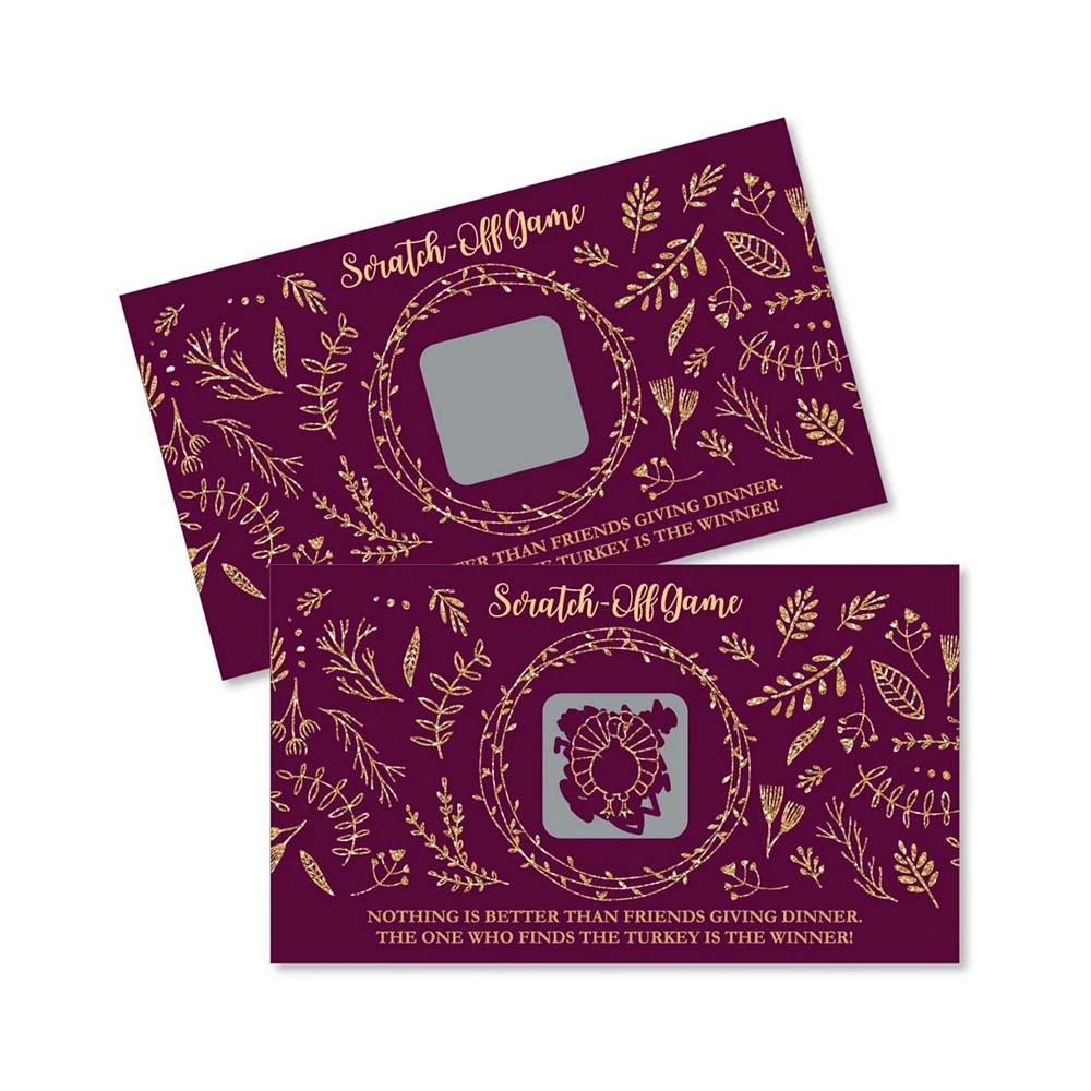 商品Big Dot of Happiness|Elegant Thankful for Friends - Friendsgiving Thanksgiving Party Game Scratch Off Cards - 22 Count,价格¥112,第1张图片
