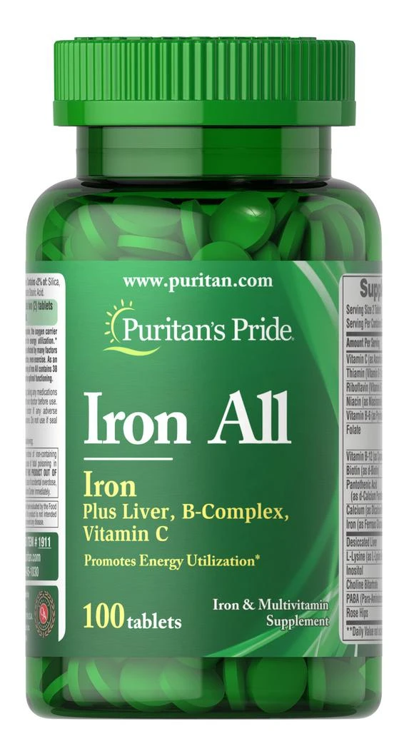 商品Puritan's Pride|All Iron, 100 Tablets,价格¥93-¥186,第1张图片