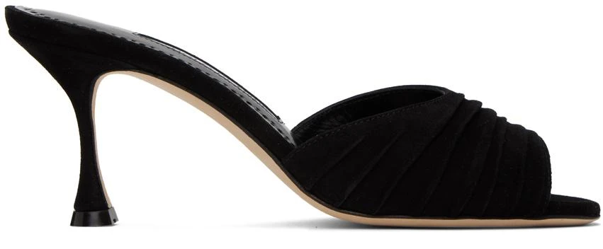 商品Manolo Blahnik|Black Pirua Heeled Sandals,价格¥5790,第1张图片