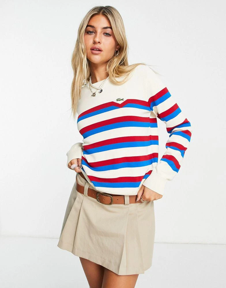 商品Lacoste|Lacoste knitted top in red and blue stripe,价格¥1301,第1张图片