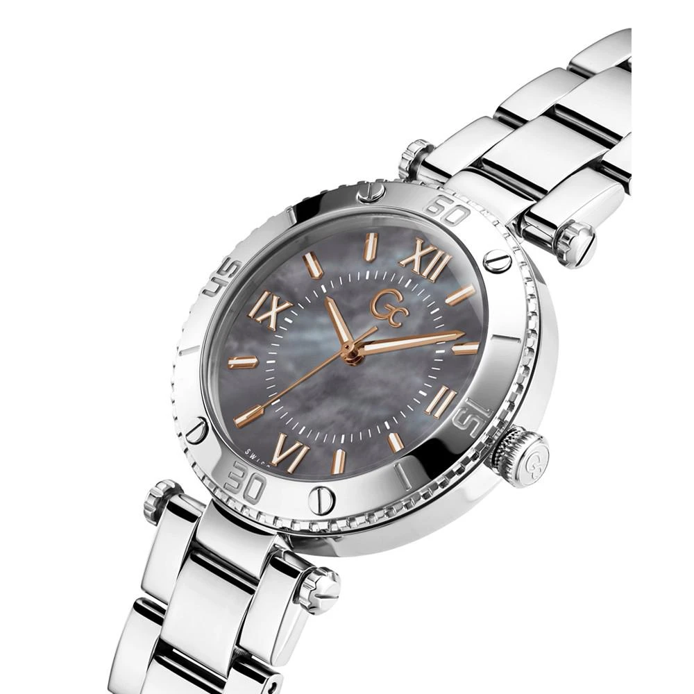 商品GUESS|Gc Muse Women's Swiss Silver-Tone Stainless Steel Bracelet Watch 34mm,价格¥2434,第4张图片详细描述