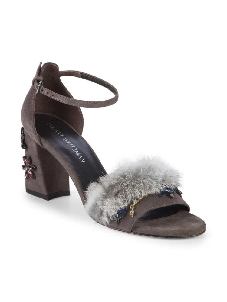 商品Stuart Weitzman|Embellished Mink 凉鞋,价格¥1104,第2张图片详细描述