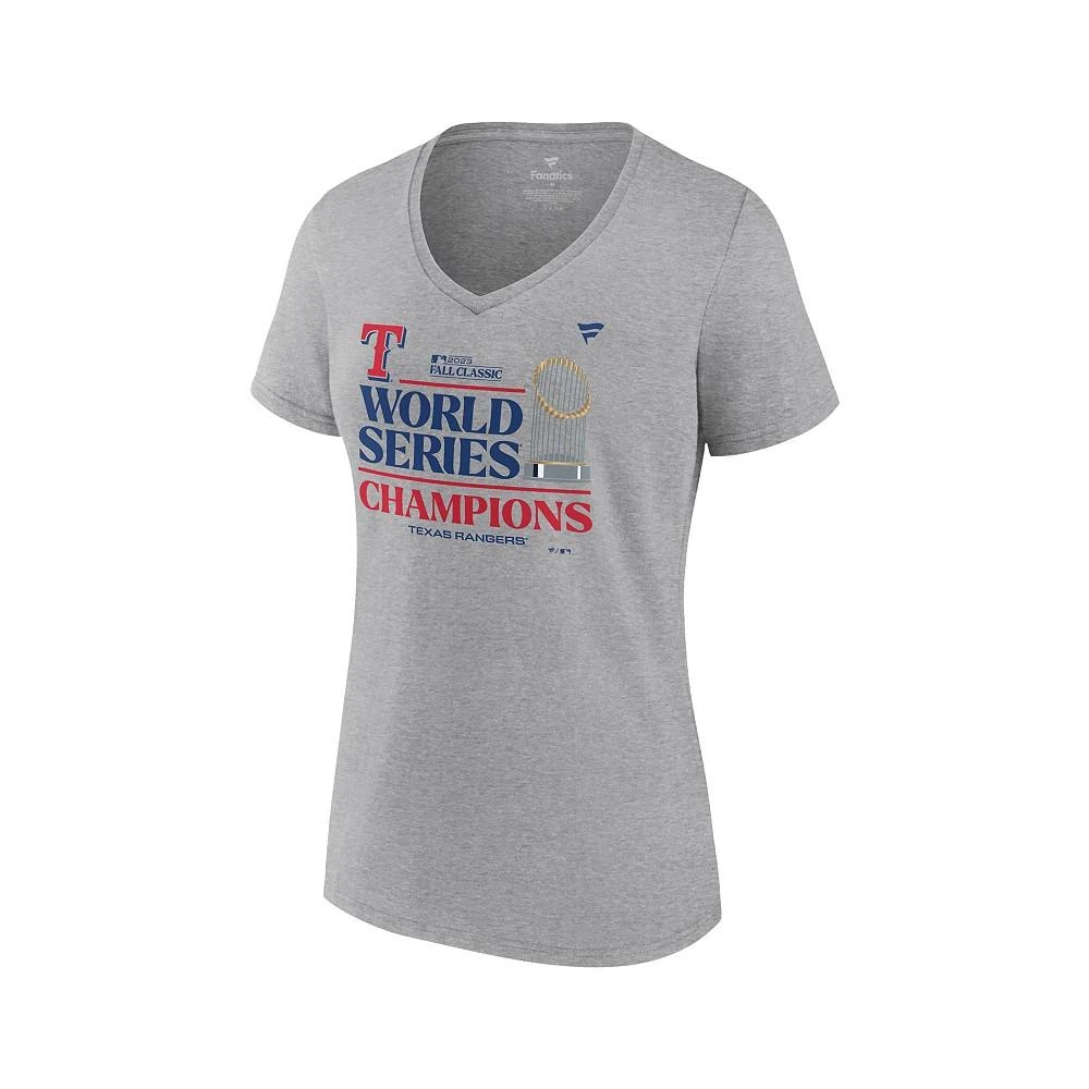 商品NIKE|Women's Heather Gray Texas Rangers 2023 World Series Champions Locker Room V-Neck T-shirt,价格¥302,第2张图片详细描述