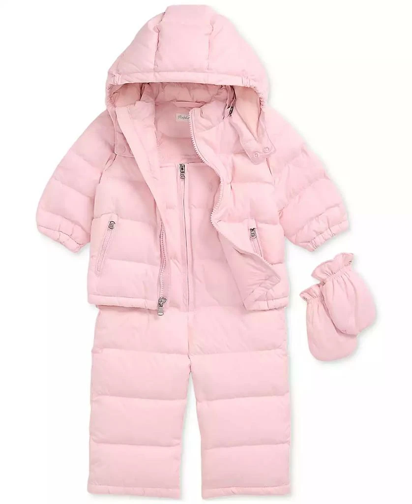 商品Ralph Lauren|Baby Girls Down Hooded Snowsuit Set,价格¥1399,第1张图片