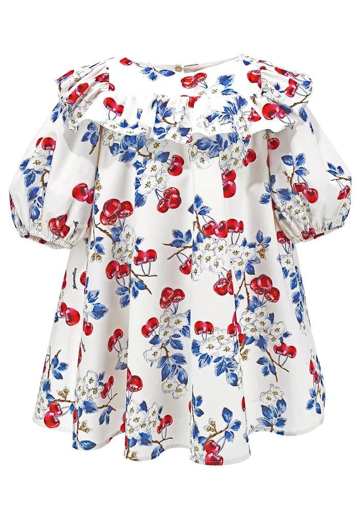 商品MONNALISA|Monnalisa Floral-Printed Puff-Sleeved Crewneck Dress,价格¥1400,第1张图片