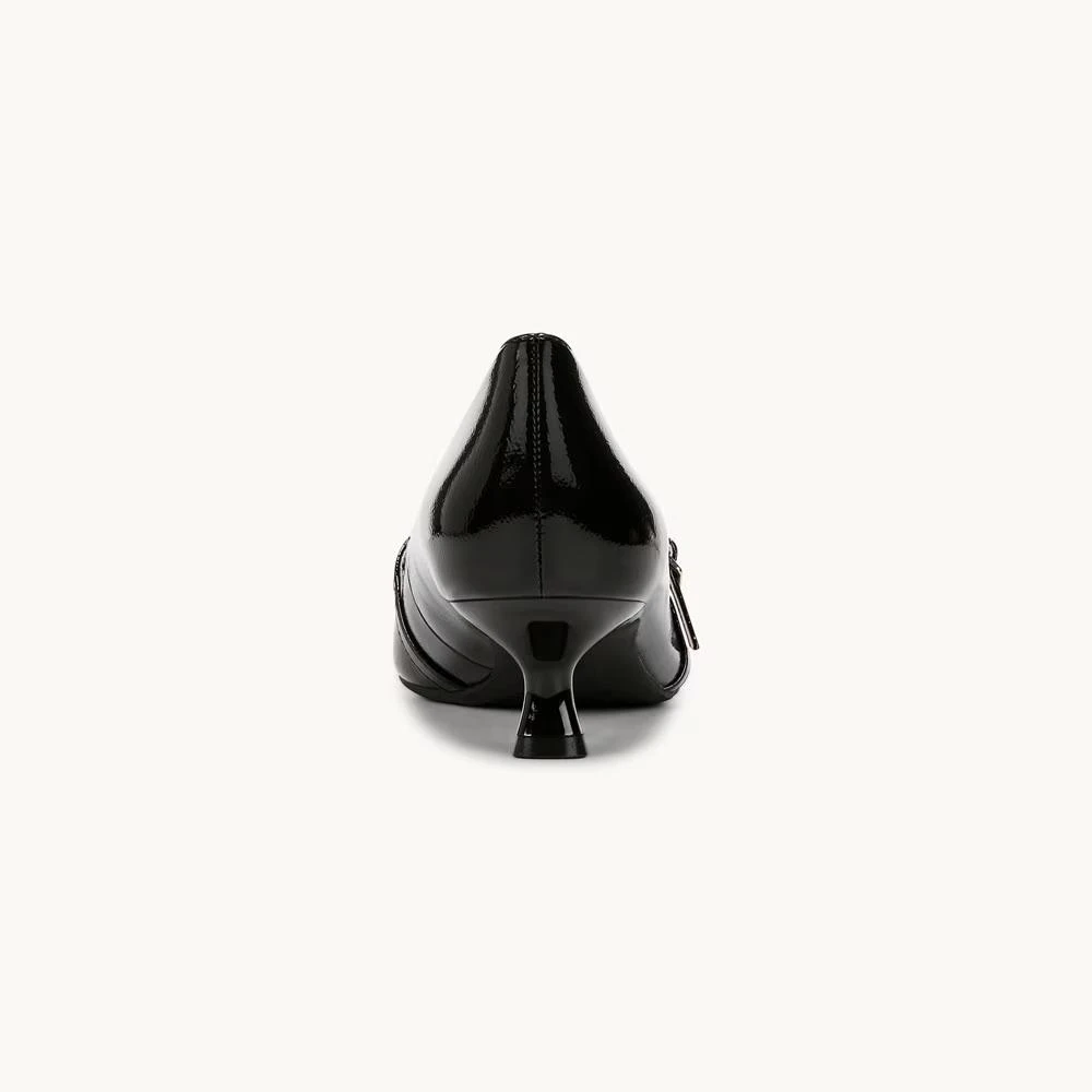 Madelyn Mary Jane Women's US 9 Black Leather Kitten Heel Pump RHS4145 商品