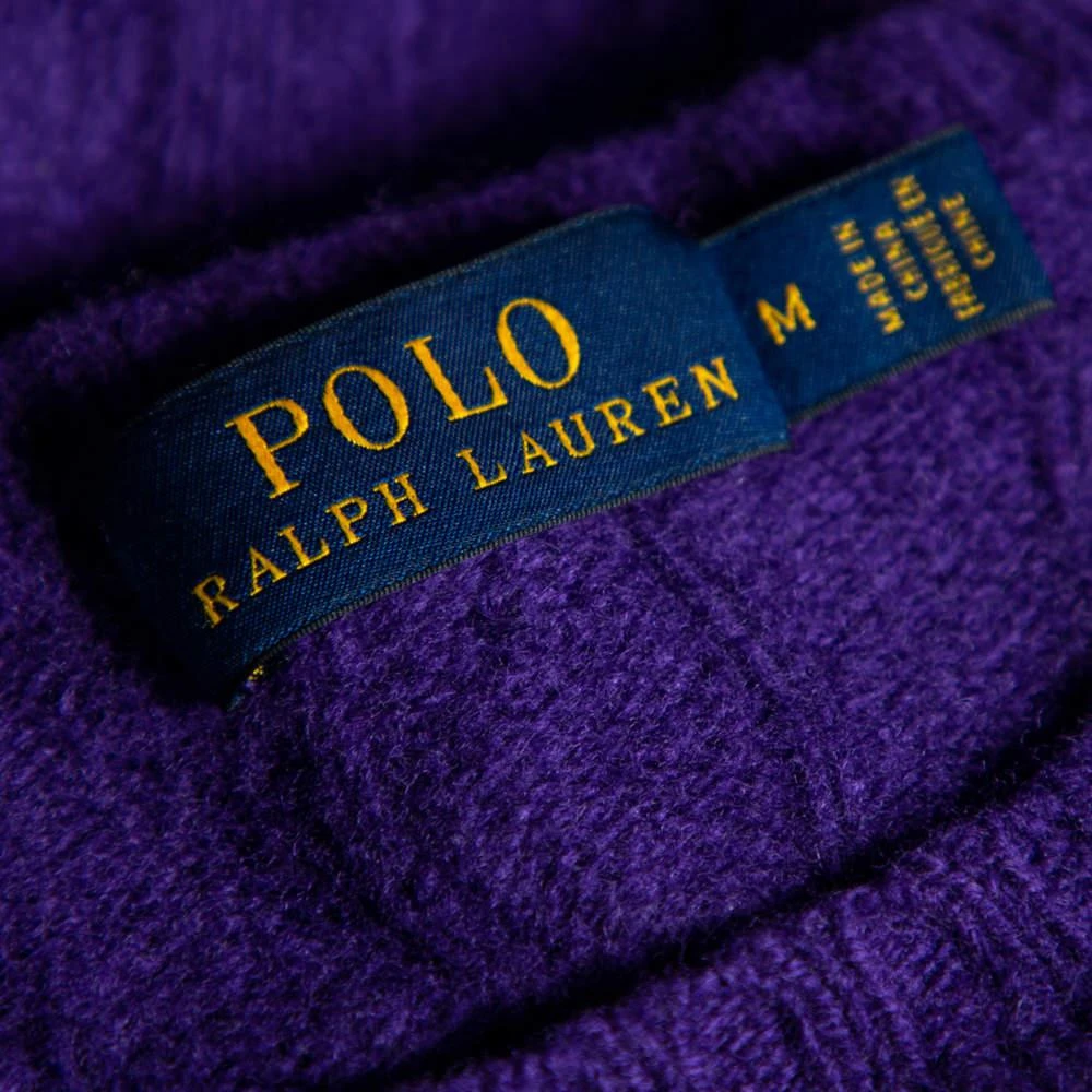 商品[二手商品] Ralph Lauren|Polo Ralph Lauren Purple Cable Knit Wool Long Sleeve Sweater M,价格¥808,第5张图片详细描述