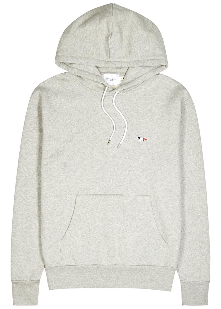 Grey hooded cotton sweatshirt商品第1张图片规格展示