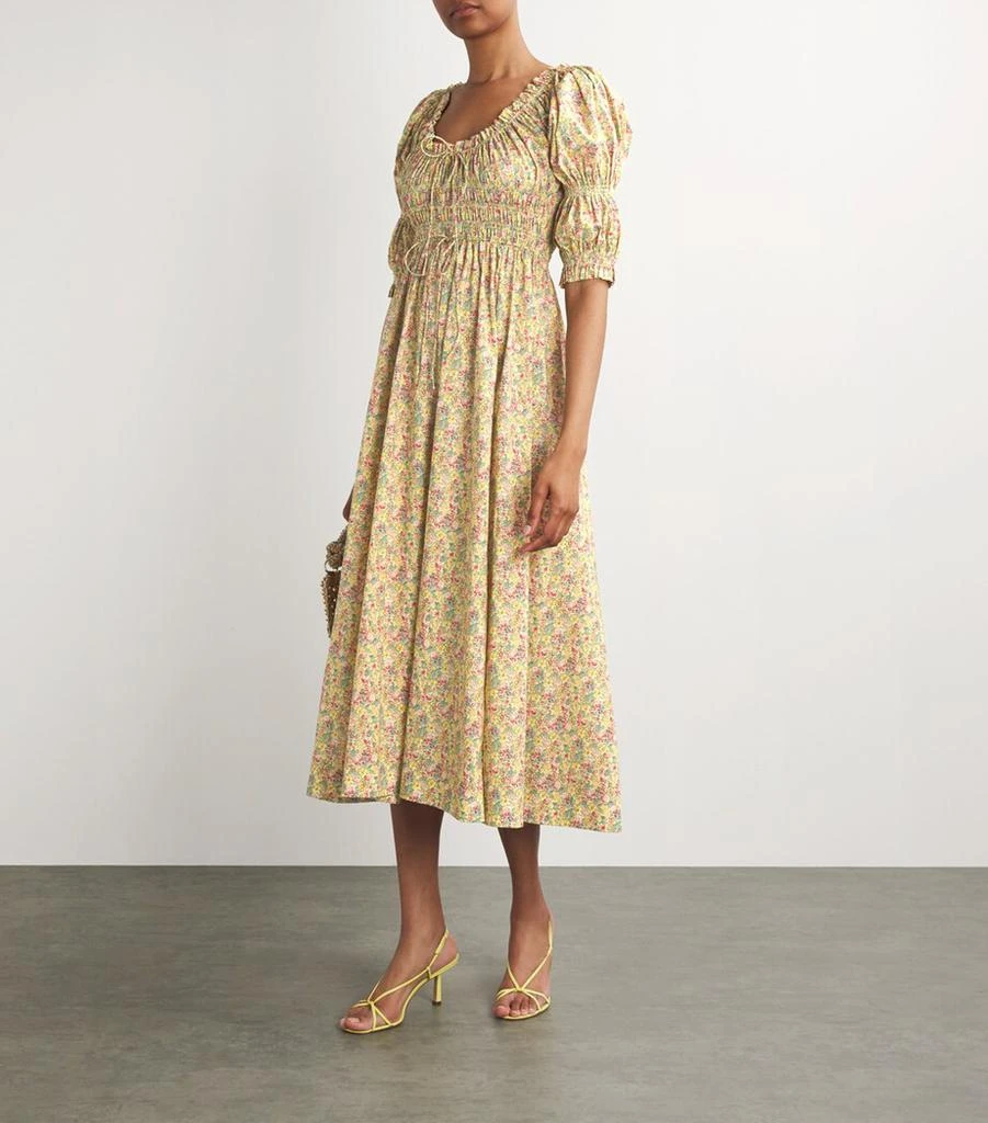 商品DÔEN|Silk Chrysanthemum Sky Floral Ischia Midi Dress,价格¥2079,第2张图片详细描述