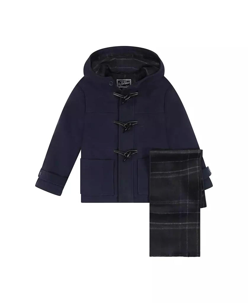 商品S Rothschild & CO|Toddler & Little Boy Toggle Dress Coat with Scarf,价格¥425,第4张图片详细描述