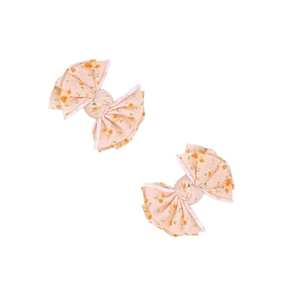 商品Baby Bling|Infant-Toddler 2-pack Printed Baby Fab-Bow-Lous® Hair Clips for Girls,价格¥83,第1张图片