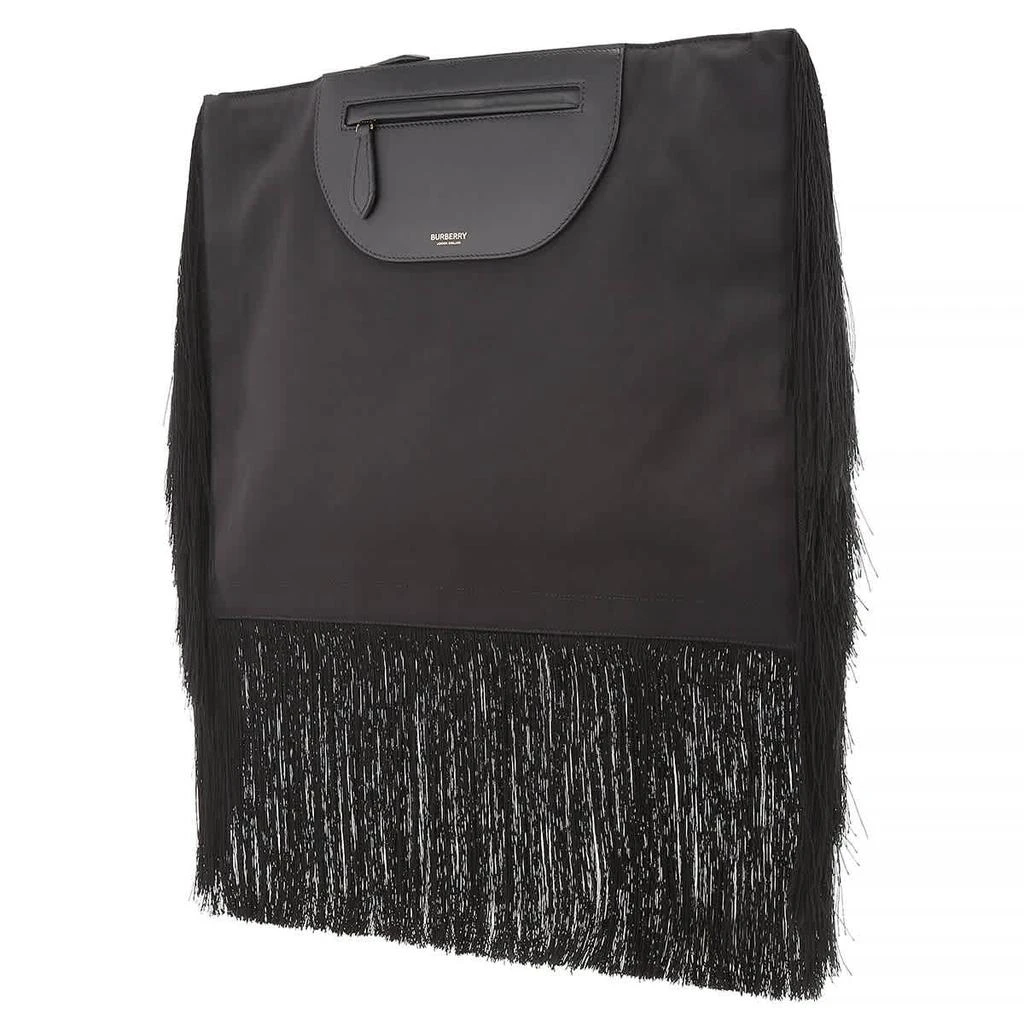 商品Burberry|Ladies Black Fringe Leather Olympia Scarf Flat Clutch,价格¥2545,第2张图片详细描述