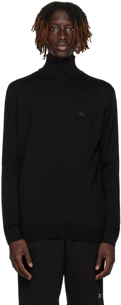 商品Lacoste|Black Striped Turtleneck,价格¥552,第1张图片