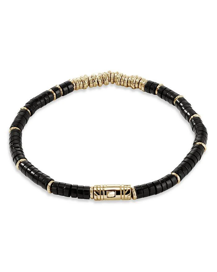 商品John Hardy|14K Yellow Gold Classic Chain Onyx Heishi Bead Bracelet,价格¥11174,第2张图片详细描述